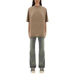 DRKSHDW Oversized Cotton T-Shirt Women Beige T-Shirts & Tops